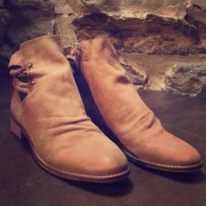 Free People SOFT Camel leather booties 38 8